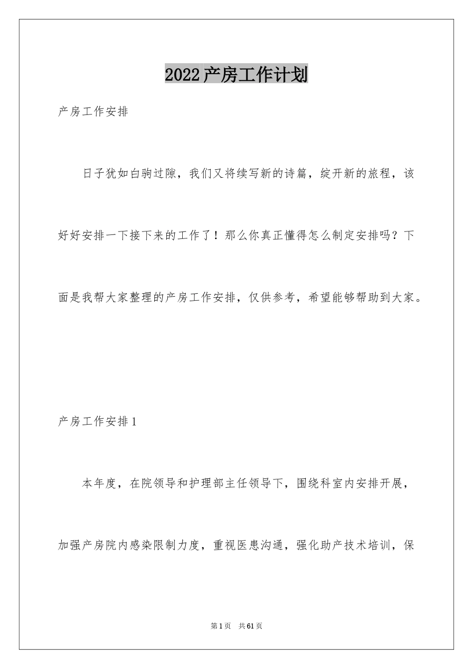2024产房工作计划_1_第1页