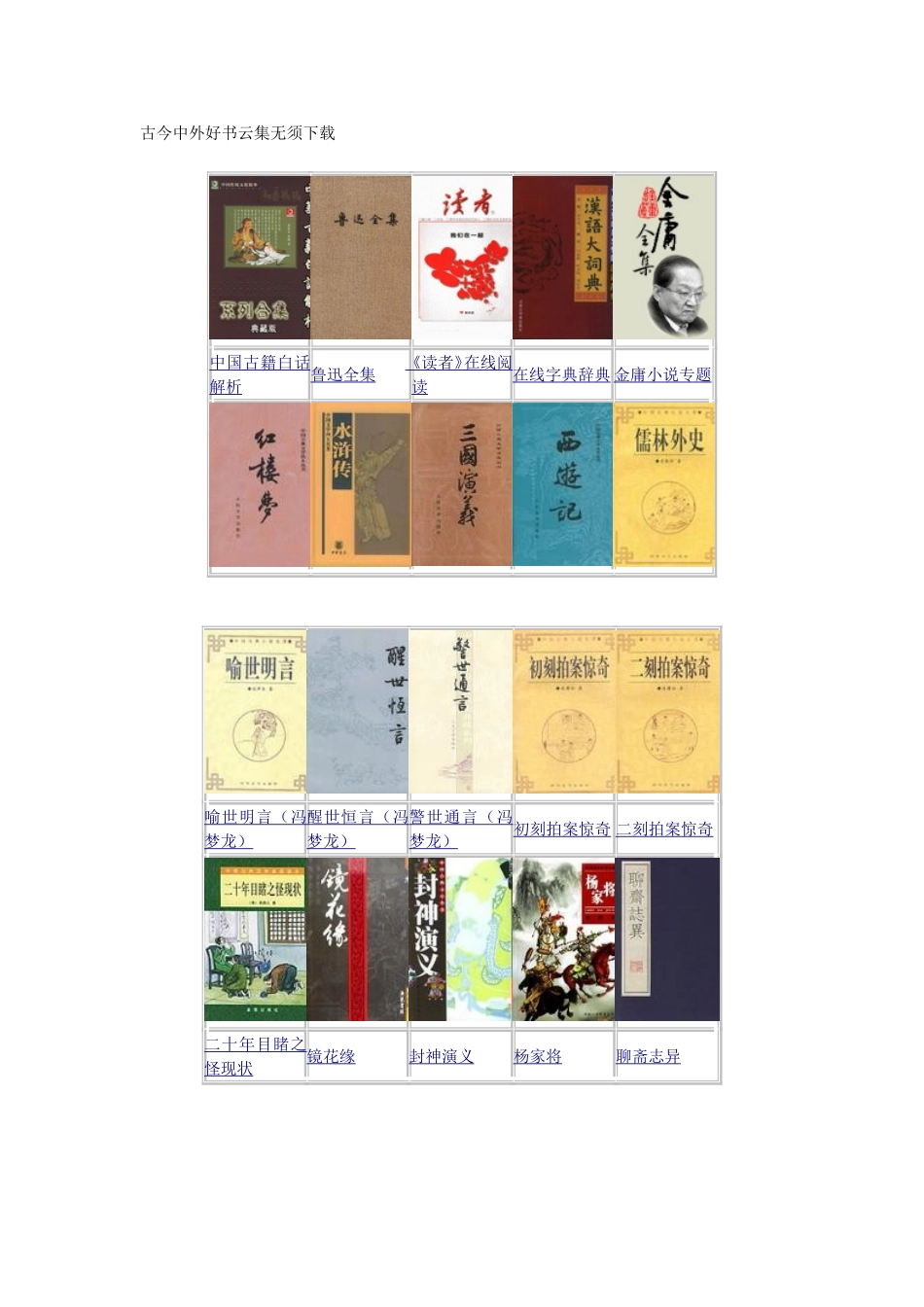 古今中外好书云集无须下载_第1页