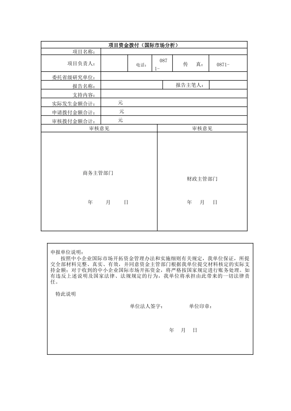 资金项目拨付申请表（国际市场分析）_第2页