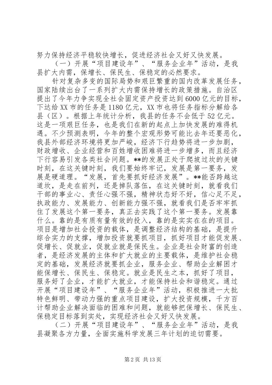 项目建设年讲话发言稿_第2页