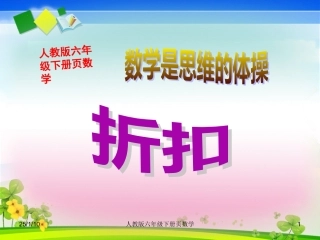 人教版六年级下册数学《折扣》课件