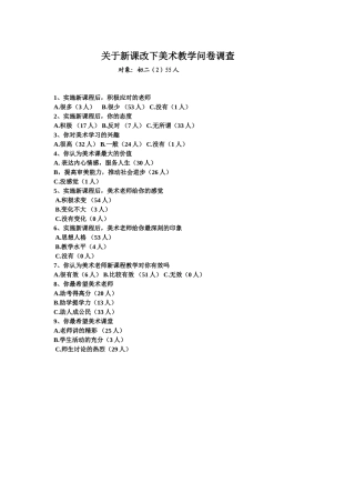 关于新课改下美术教学调查