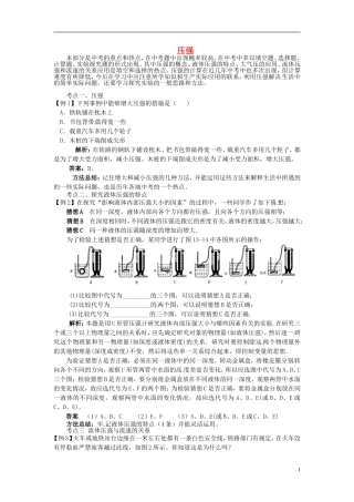 【直击中考】2014届中考物理专题复习压强（2013年中考试题为例）