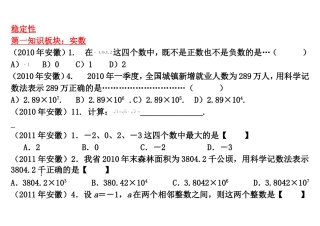 近五年安徽中考试题稳定性分析