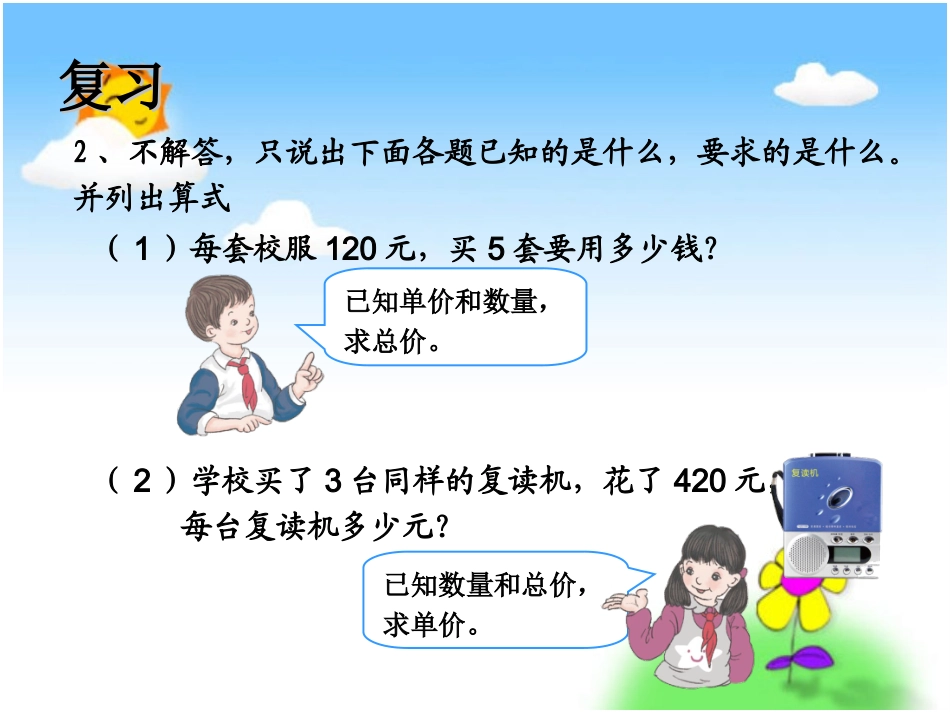 人教新课标数学四年级上册《速度、时间、路程之间的关系》PPT课件_第2页