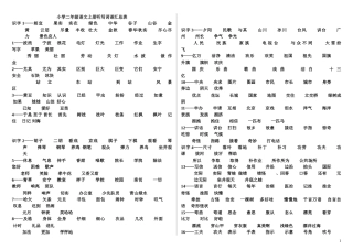 小学二年级语文上册听写认读词语汇总