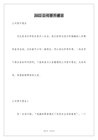 2024公司晋升感言