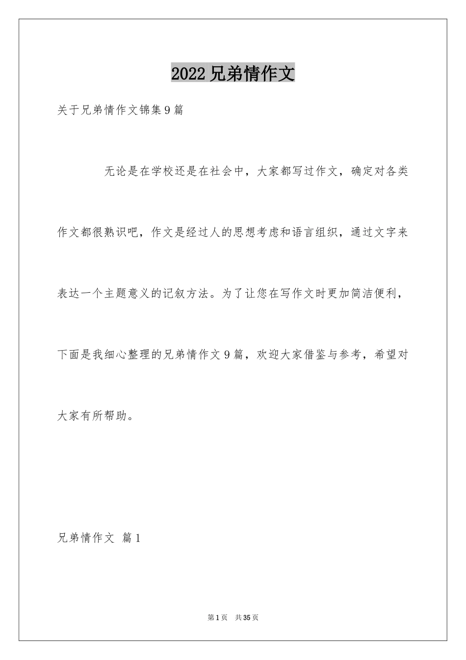 2024兄弟情作文_64_第1页