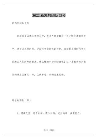 2024励志的团队口号