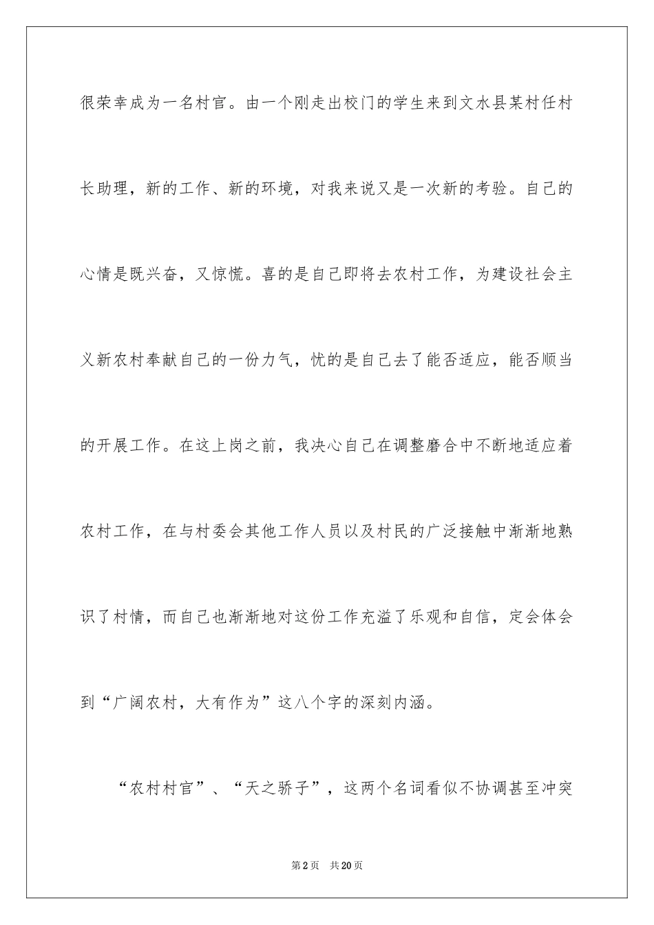 2024大学生村主任助理述职报告_第2页