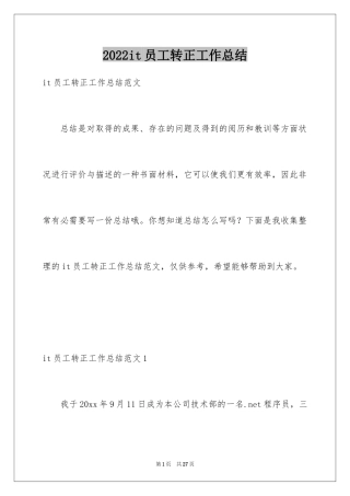 2024it员工转正工作总结_2