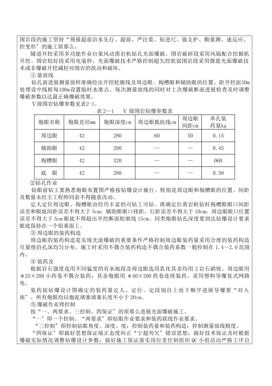 隧道出口洞身开挖、支护施工技术交底书_第2页