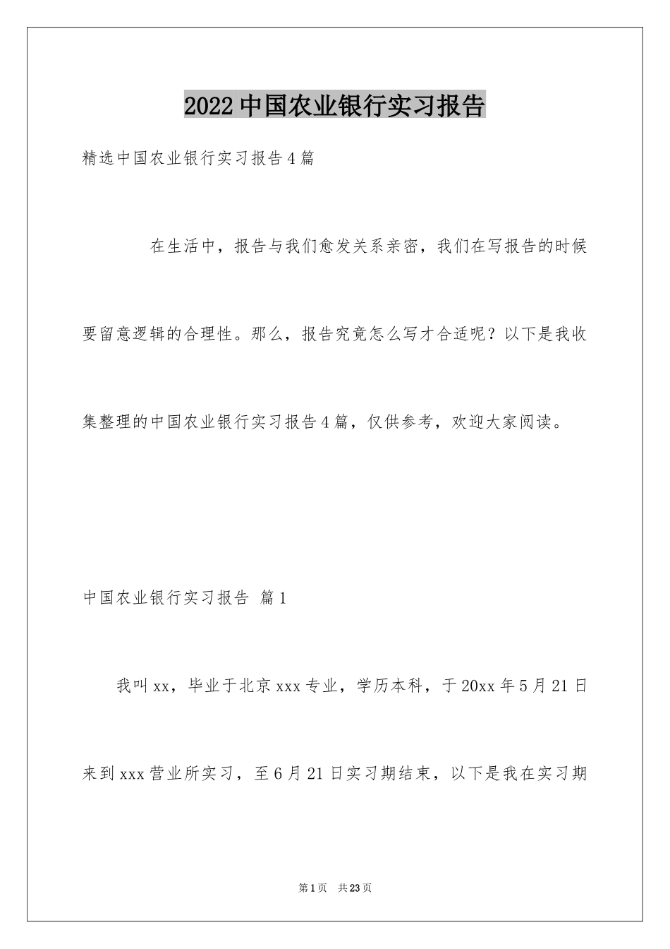 2024中国农业银行实习报告_1_第1页
