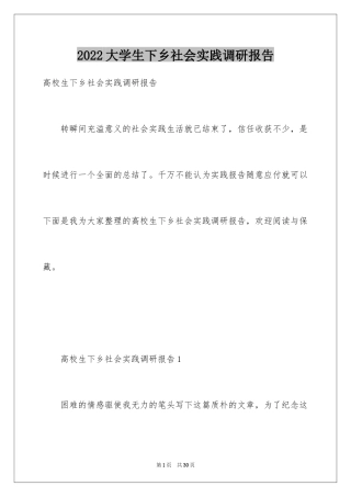 2024大学生下乡社会实践调研报告