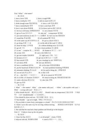 八下英语短语句子锦集