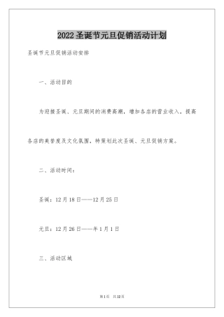 2024圣诞节元旦促销活动计划