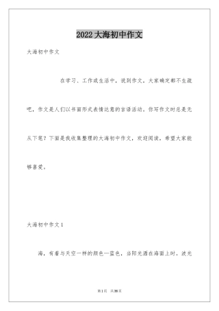 2024大海初中作文_2