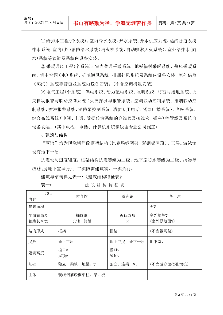 徐州师范大学体育馆、游泳馆工程施工组织设计(DOC52页)_第3页
