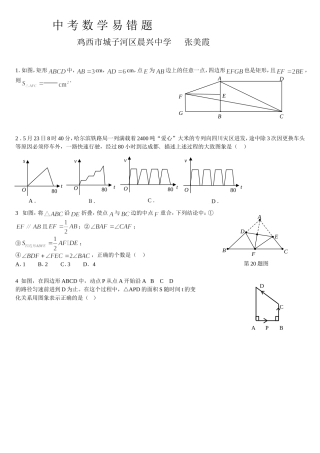 鸡西市城子河区晨兴中学张美霞中考数学易错题