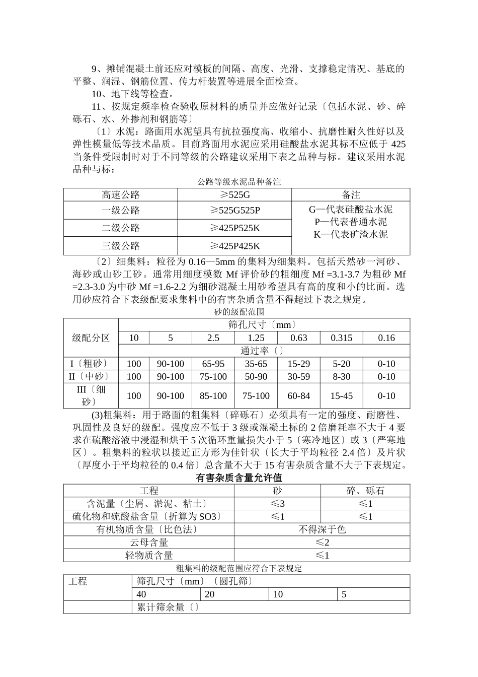 混凝土道路工程监理细则_第2页