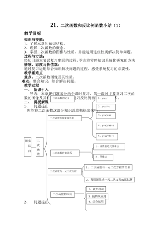 二次函数与反比例函数小结（1）