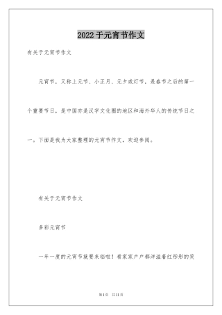 2024于元宵节作文