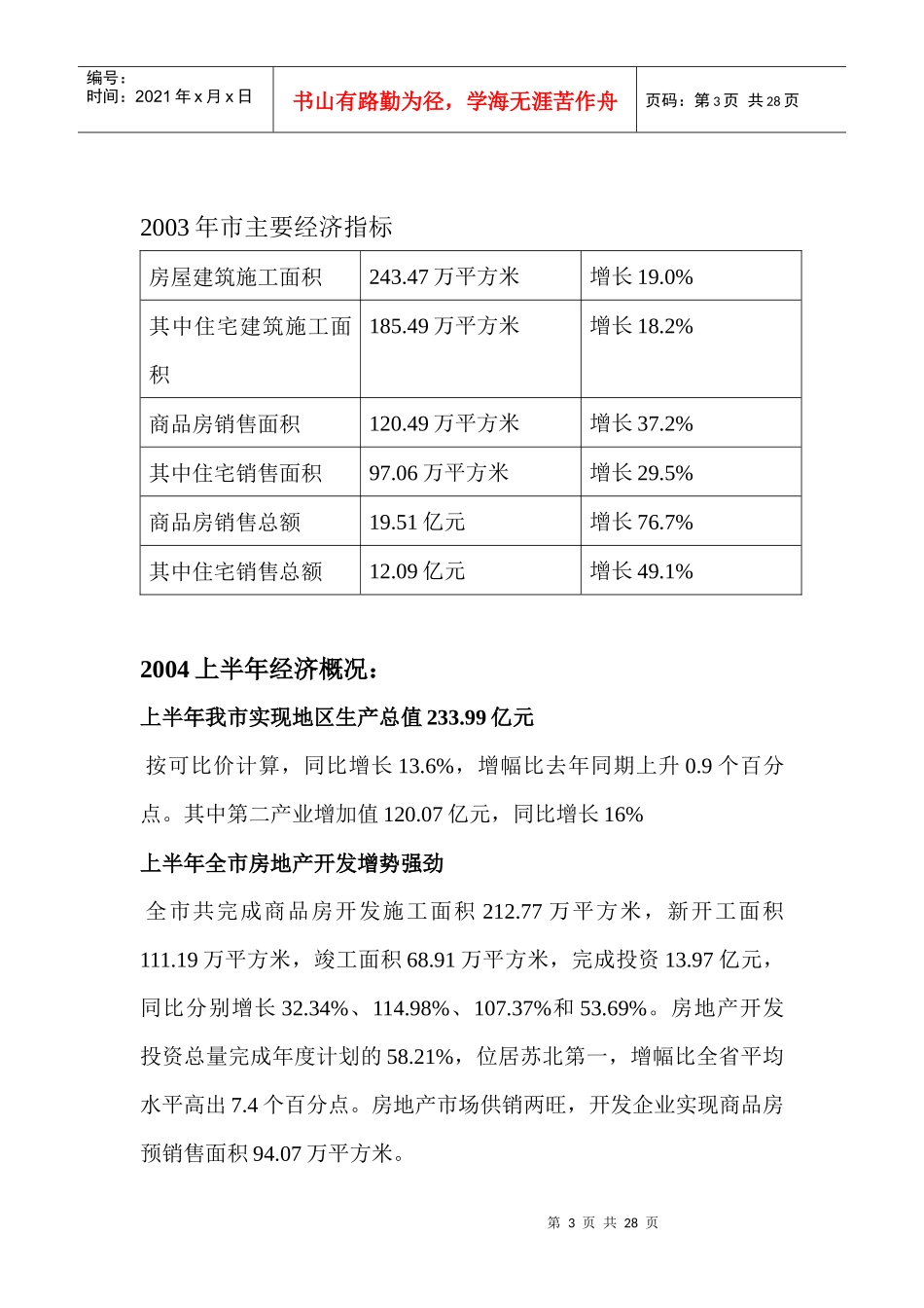 江苏淮安房地产市场分析报告26页_第3页