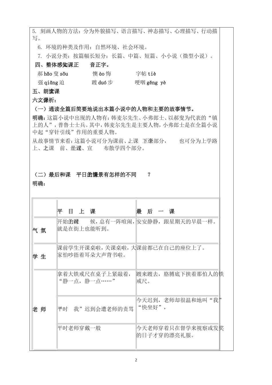 七年级下册教案6——10周(1)_第2页