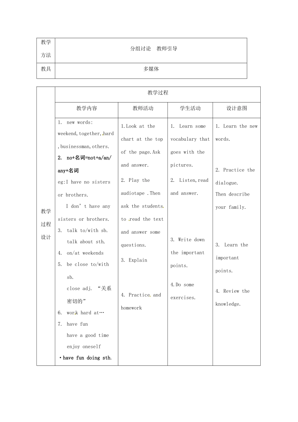 甘肃省白银市会宁县枝阳初级中学七年级英语下册《lesson 26》教案 冀教版_第2页