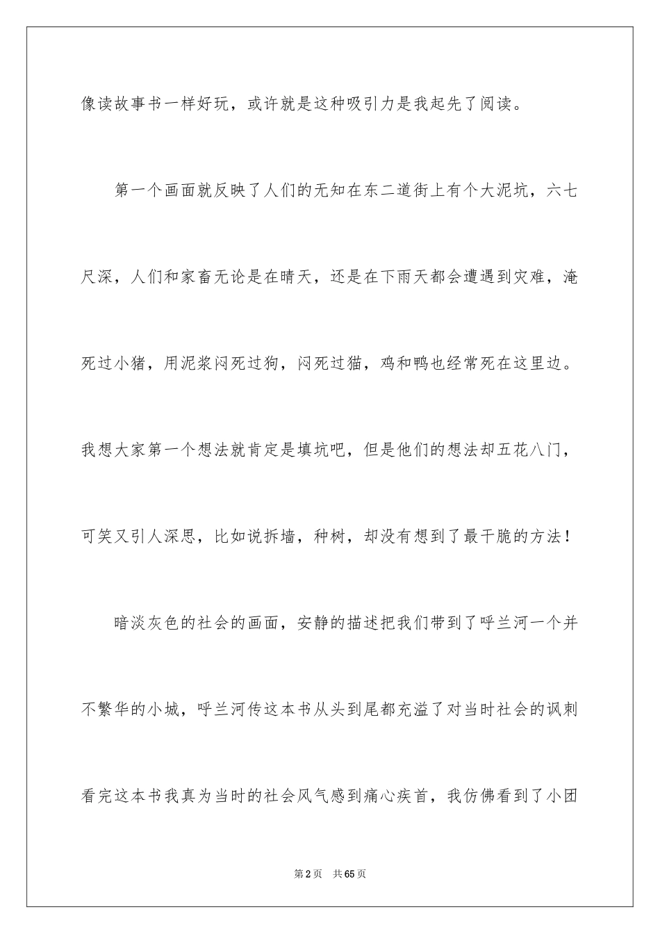 2024呼兰河传读后感_23_第2页