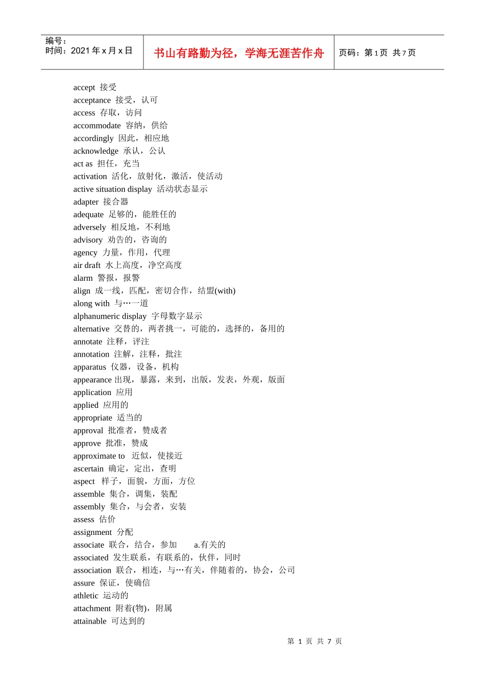 [资料] 电子海图词汇A-L [复制链接]_第1页