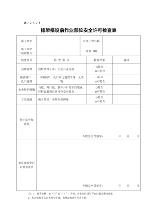 脚手架表格施做工程整套验收表格
