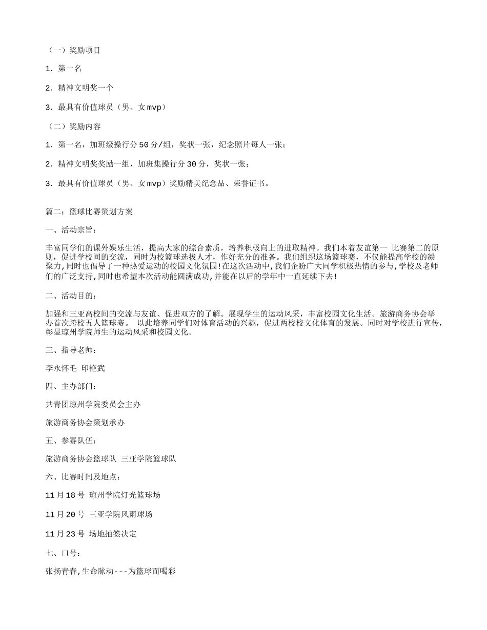篮球比赛策划方案_第2页
