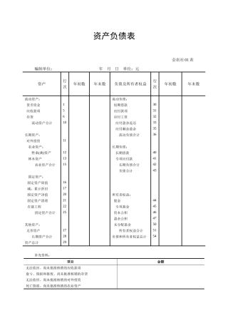 农民专业合作社专业财务报表