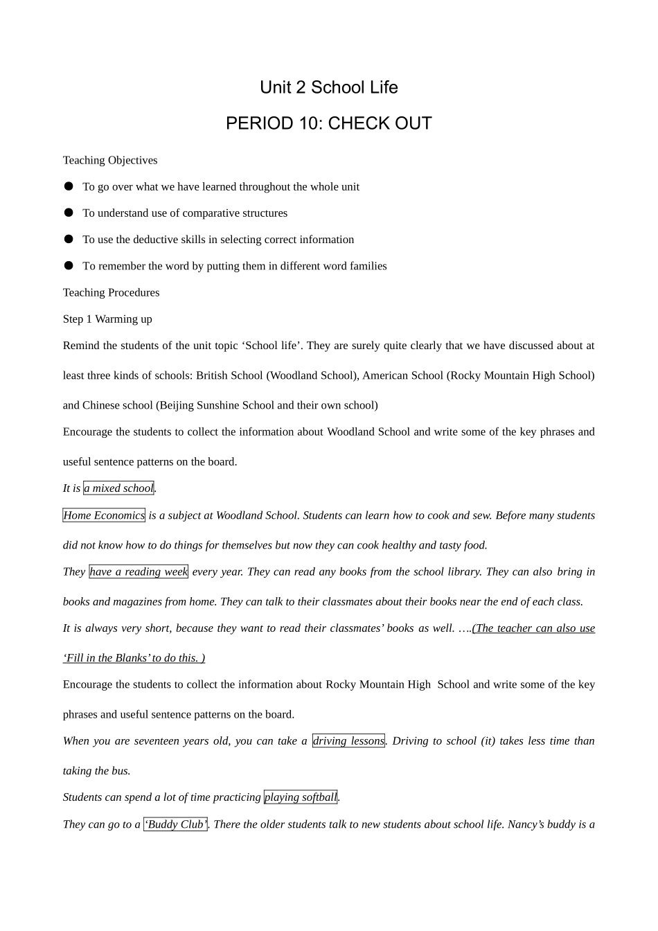 牛津版八年级英语Unit 2 School Life(10)CHECK OUT_第1页