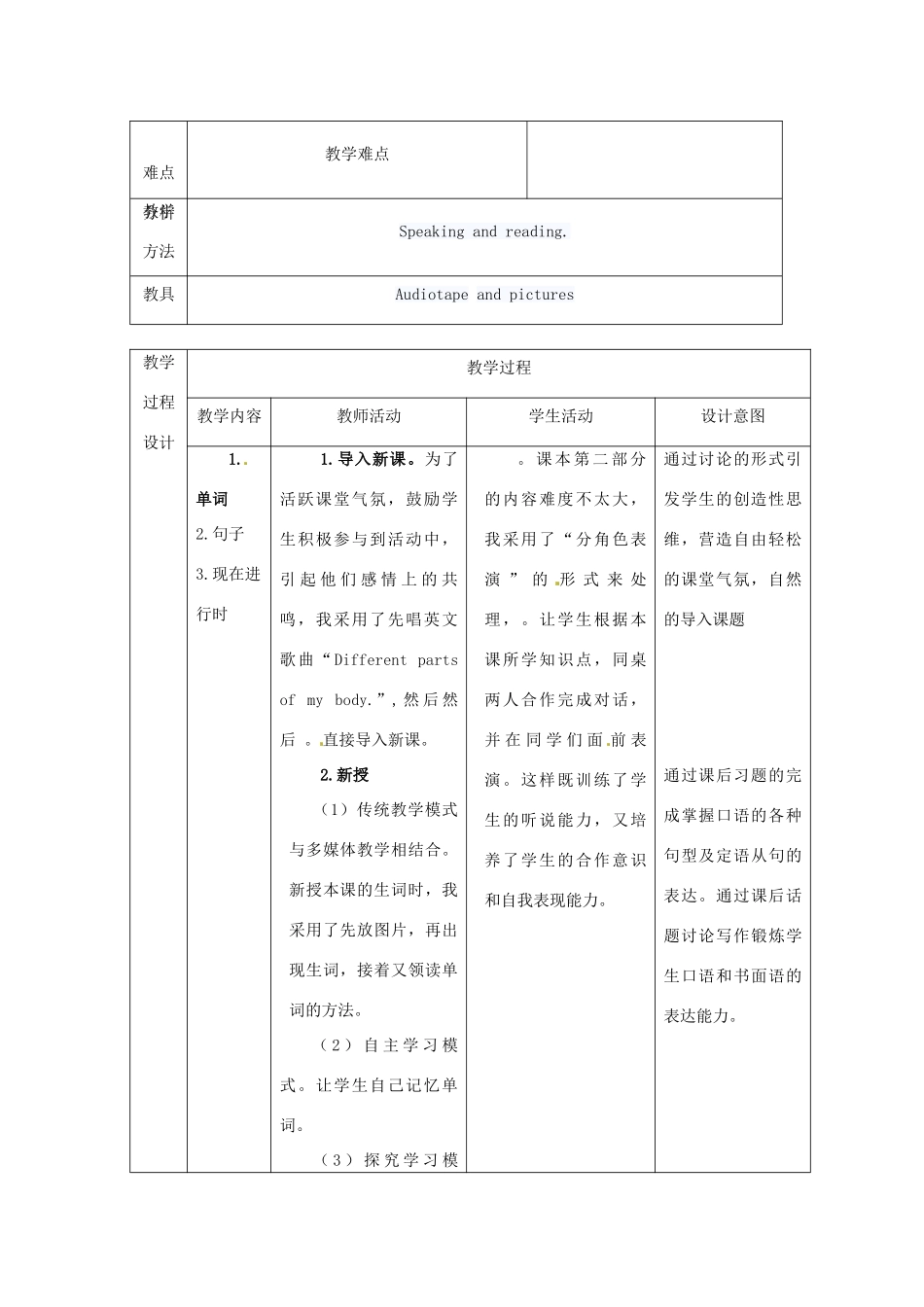 甘肃省白银市会宁县枝阳初级中学七年级英语下册《Lesson 29 A Birthday Card》教案 冀教版_第2页