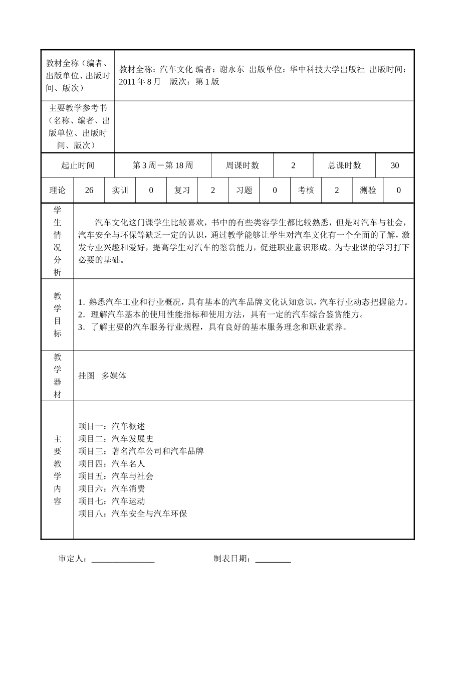 汽车文化授课计划表2013_第2页