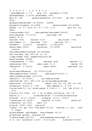 初三英语短语总结