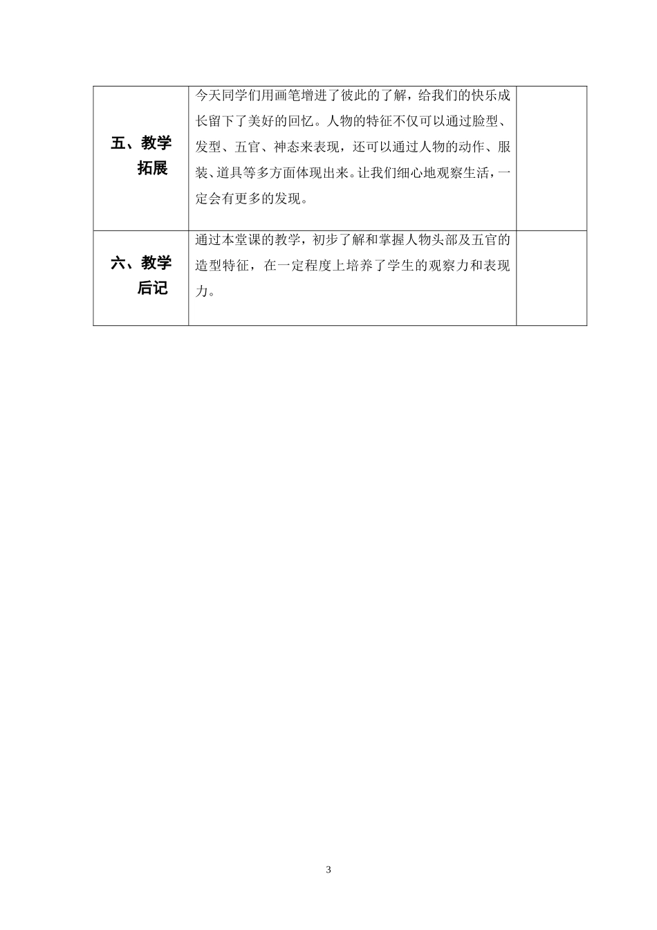 七年级美术上册《画画你我他》教学设计_第3页