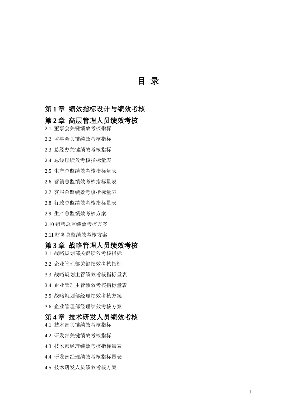 企业各岗位绩效考核指标及岗位说明书范本_第1页