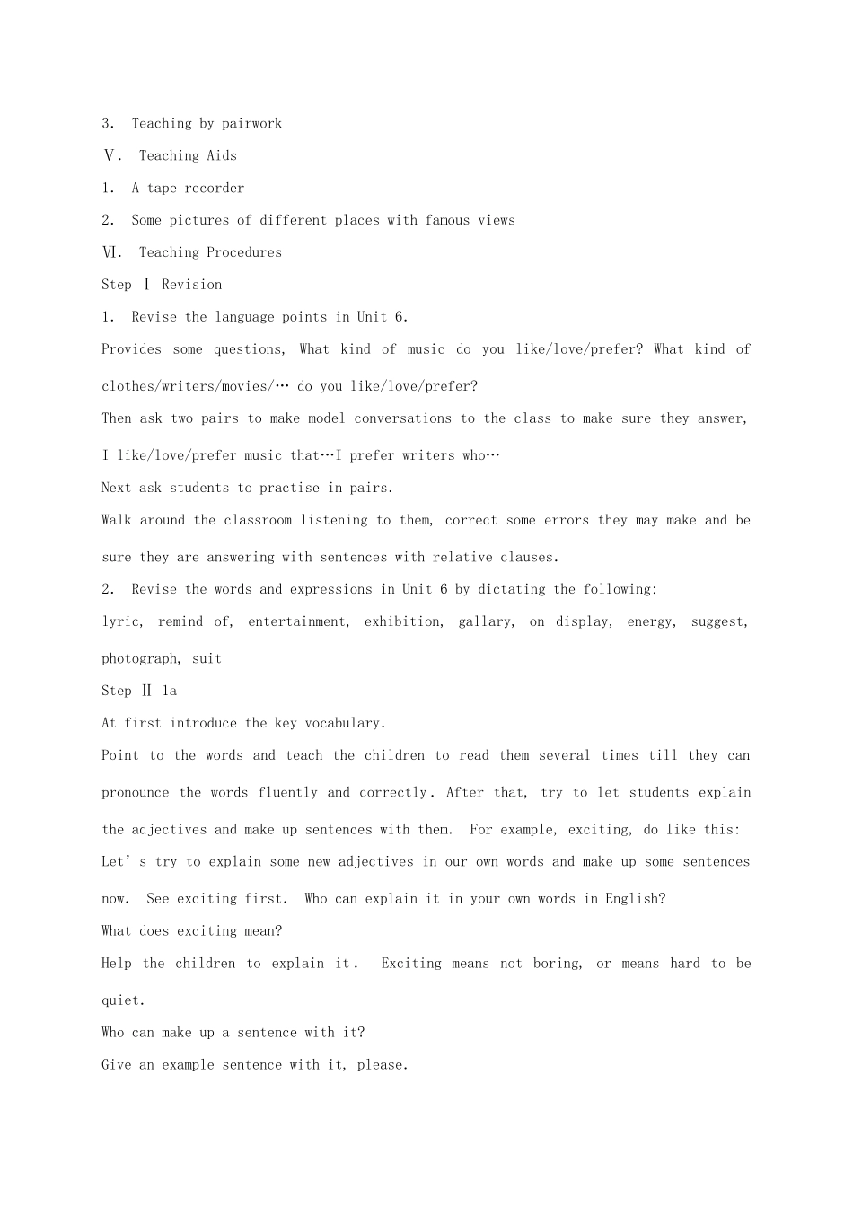 秋九年级英语全册 Unit 7 Where would you like to visit教案1 人教新目标版-人教新目标版初中九年级全册英语教案_第2页