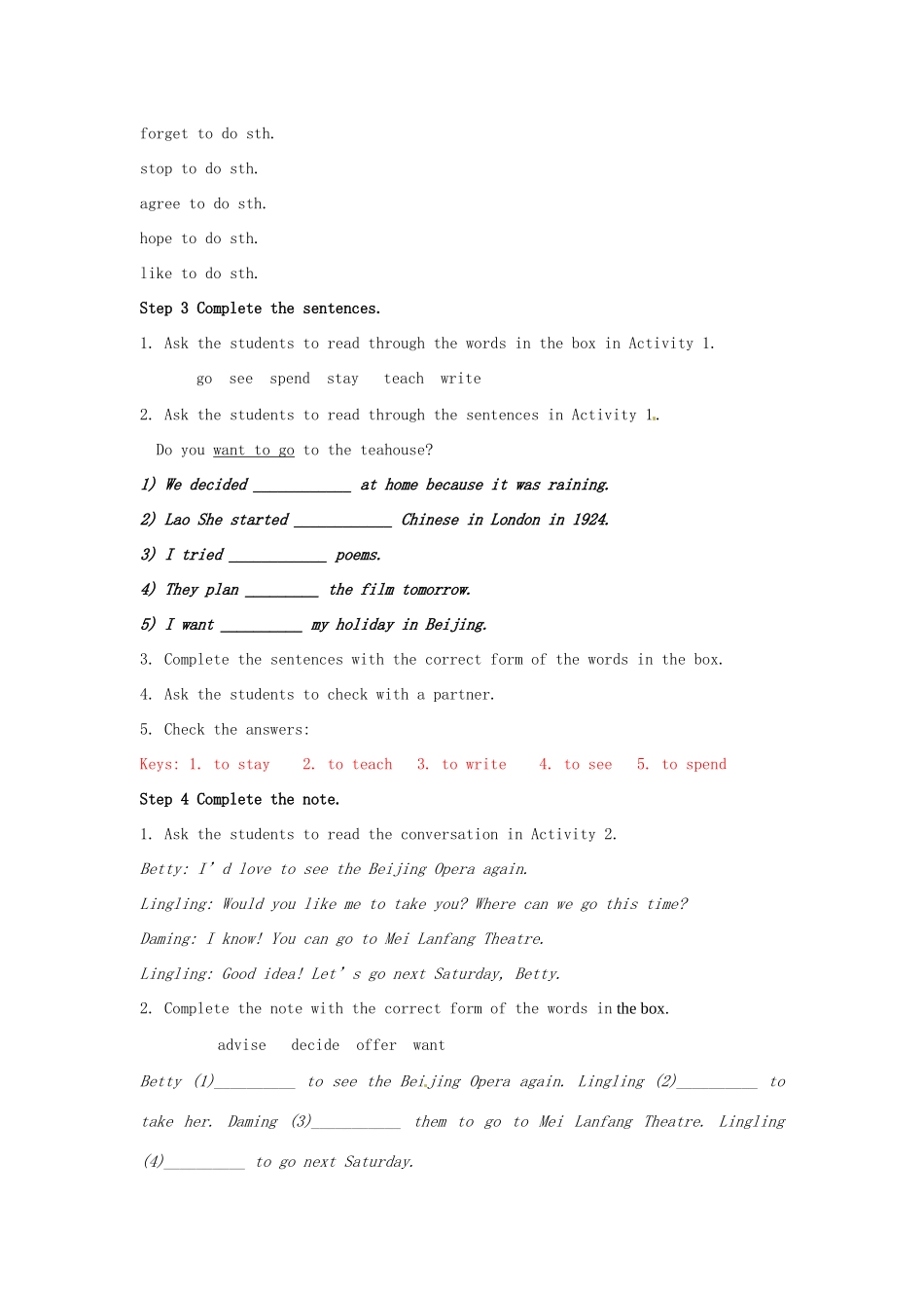 秋八年级英语上册 Module 5 Lao She's Teahouse Unit 3 Language in use教案1 （新版）外研版-（新版）外研版初中八年级上册英语教案_第2页