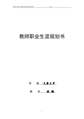 教师职业生涯规划