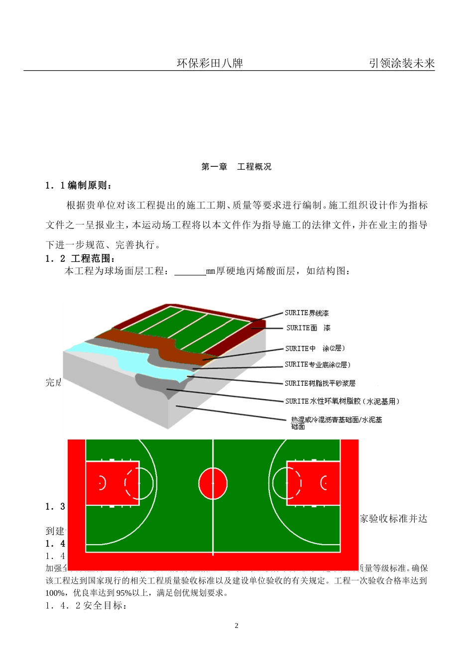 篮球场地面硬地丙烯酸施工方案_第2页