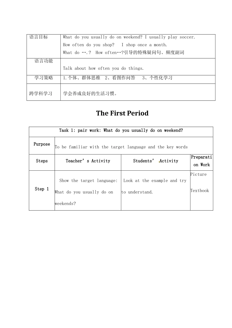 浙江省泰顺县罗阳二中八年级英语上册《unit1 How do you exercise》教案 人教新目标版_第2页