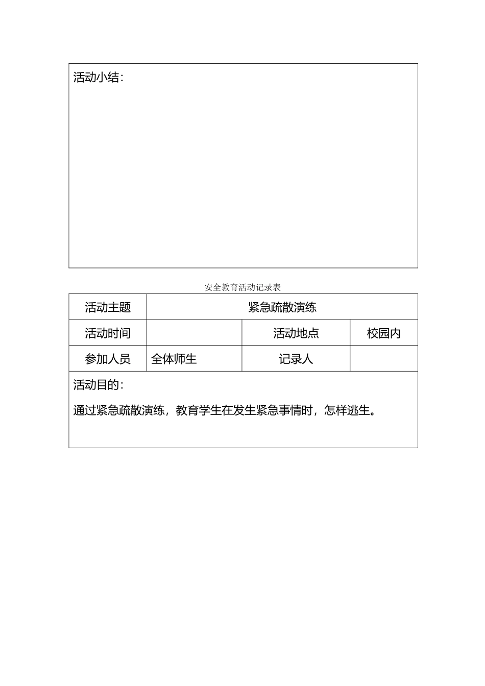 安全教育活动记录表_第3页