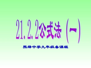 公式法一课件