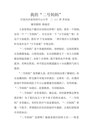 我的“二号妈妈”
