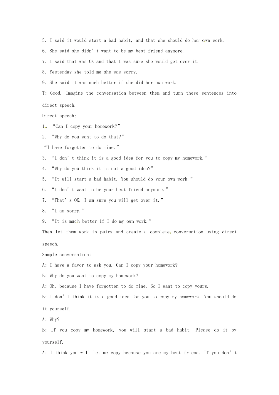 辽宁省辽阳市第九中学八年级英语下册《Unit 4 He said I was hard-working.》period5教案 人教新目标版_第3页