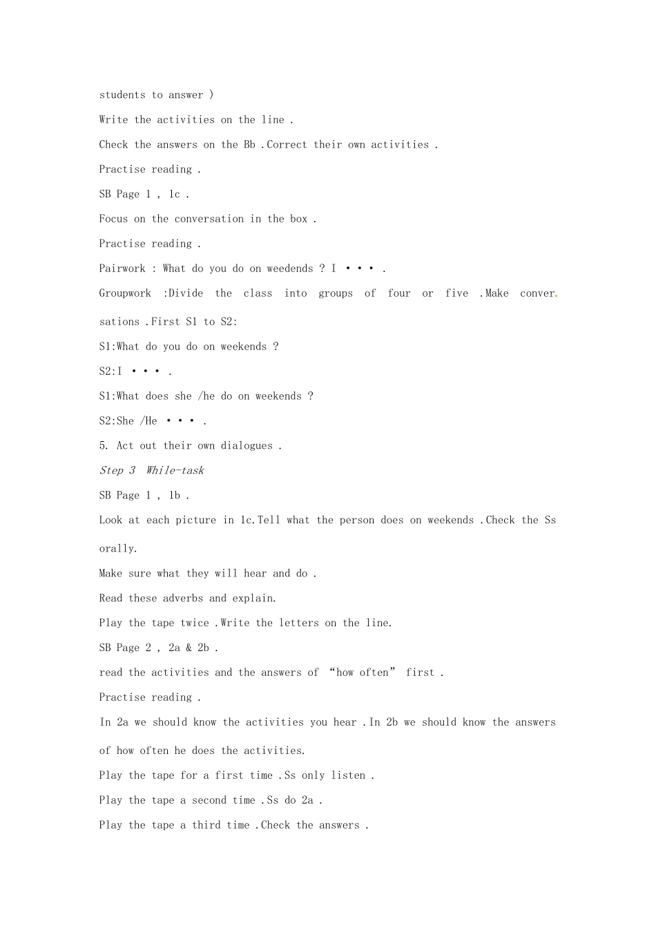 辽宁省丹东七中八年级英语上册《Unit 1》教案 人教新目标版_第2页